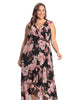 Floral side tie ruffle wrap maxi dress - thumbnail