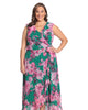 Floral side tie ruffle wrap maxi dress - thumbnail
