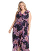 Floral side tie ruffle wrap maxi dress - thumbnail