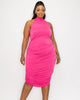 Izzy Side Ruched Halter Neck Dress - thumbnail