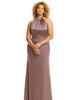 High-Neck Open-Back Maxi Dress with Scarf Tie - thumbnail