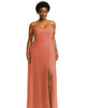 Off-the-Shoulder Basque Neck Maxi Dress with Flounce Sleeves - thumbnail