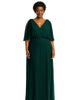 V-Neck Split Sleeve Blouson Bodice Maxi Dress - thumbnail