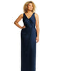 Faux Wrap Whisper Satin Maxi Dress with Draped Tulip Skirt - thumbnail