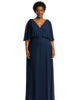 V-Neck Split Sleeve Blouson Bodice Maxi Dress - thumbnail