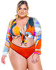 Long-Sleeve Top With Front Tie - thumbnail