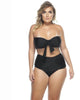 Padded Bandeau Bikini Top With Tie Detailing - thumbnail