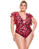 Ruffle Shoulder Cupped Bodysuit - thumbnail