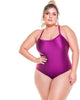 Plus Size Cross-Back Padded Swimsuit - thumbnail