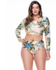 Plus Size High Waisted Bikini Bottom In Douro Print - thumbnail