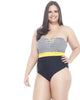 Three Colored Strapless Swimsuit - thumbnail