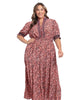 Smocked waist and puff sleeve tiered maxi dress - thumbnail