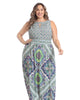 Diamond tile keyhole neck morris maxi dress - thumbnail