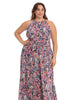 Painterly leafs halter maxi dress - thumbnail