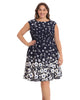 Floral cap sleeve fit and flare dress - thumbnail