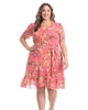 Floral ruffle faux wrap dress - thumbnail