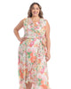 Floral side tie ruffle wrap maxi dress - thumbnail