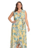 Floral side tie ruffle wrap maxi dress - thumbnail
