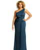 One-Shoulder Draped Twist Empire Waist Trumpet Gown - thumbnail