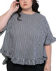 Dominique Blouse Gingham Frills Hi-Low - thumbnail