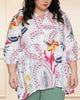 Alba Blouse Empire Waist Plant Print White - thumbnail