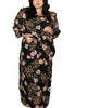 Bloom Maxi Dress Long Sleeves Floral Black - thumbnail