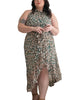 Clemence Midi Dress Asymmetrical Faux Wrap Halter - thumbnail