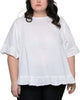Mylene Top Relaxed Linen Blend Frilled High Low Hem - thumbnail