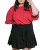 Jasmine Skirt High Waisted Belted Solid Black - thumbnail