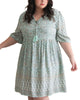 Nelly Dress A-line Bohemian Print Tassels Green - thumbnail