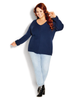 Simple V-Neck Sweater Top - thumbnail