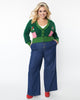 Smak Parlour Plus Size Dark Denim Wide Leg Jeans - thumbnail