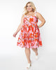 Smak Parlor Plus Size Pink Psychedelic Floral Print Babydoll Dress - thumbnail
