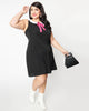 Smak Parlour Plus Size Black & Pink Heart Bow Mini Dress - thumbnail