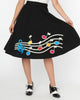 Unique Vintage Black Musical Note Soda Shop Swing Skirt - thumbnail