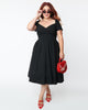 Unique Vintage Plus Size Black Sweetheart Midge Swing Dress - thumbnail