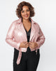 Unique Vintage Plus Size Pink Shimmer Vegan Leather Jacket - thumbnail