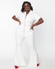 Unique Vintage Plus Size White Wide Leg Rock & Roll Jumpsuit - thumbnail