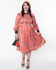 Unique Vintage Plus Size Red & Black Hearts Keyhole Swing Dress - thumbnail