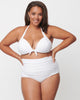 Unique Vintage Plus Size Solid White Monroe Halter Swim Top - thumbnail