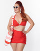 Unique Vintage Plus Size Red Monroe Halter Swim Top - thumbnail