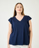 Kyra Ruffle Sleeve V-Neck Top - thumbnail