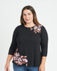 Lindsey Floral Knit Top with Open Back Yoke - thumbnail