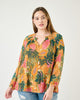 Elle Pleated Papaya Print Top - thumbnail