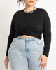 Long Sleeve Tee With Twist - thumbnail