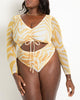 Long Sleeve Cutout Detail Swimsuit - thumbnail