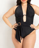 Twist Halter Swimsuit with Underwire Detail - thumbnail