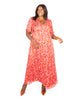 Ruffle Sleeve Floral Lurex Maxi Dress - thumbnail