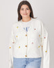 Knit Button Up Top with Embroidery - thumbnail