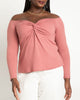 Off The Shoulder Top With Twist - thumbnail